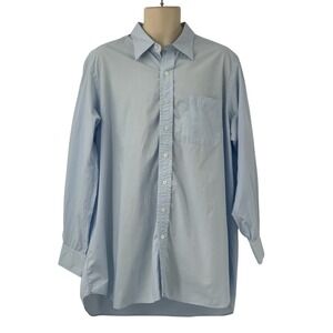 Hamilton 1883 Men Long Sleeve Button Down Dress Shirt Blue/White Gingham Size XL
